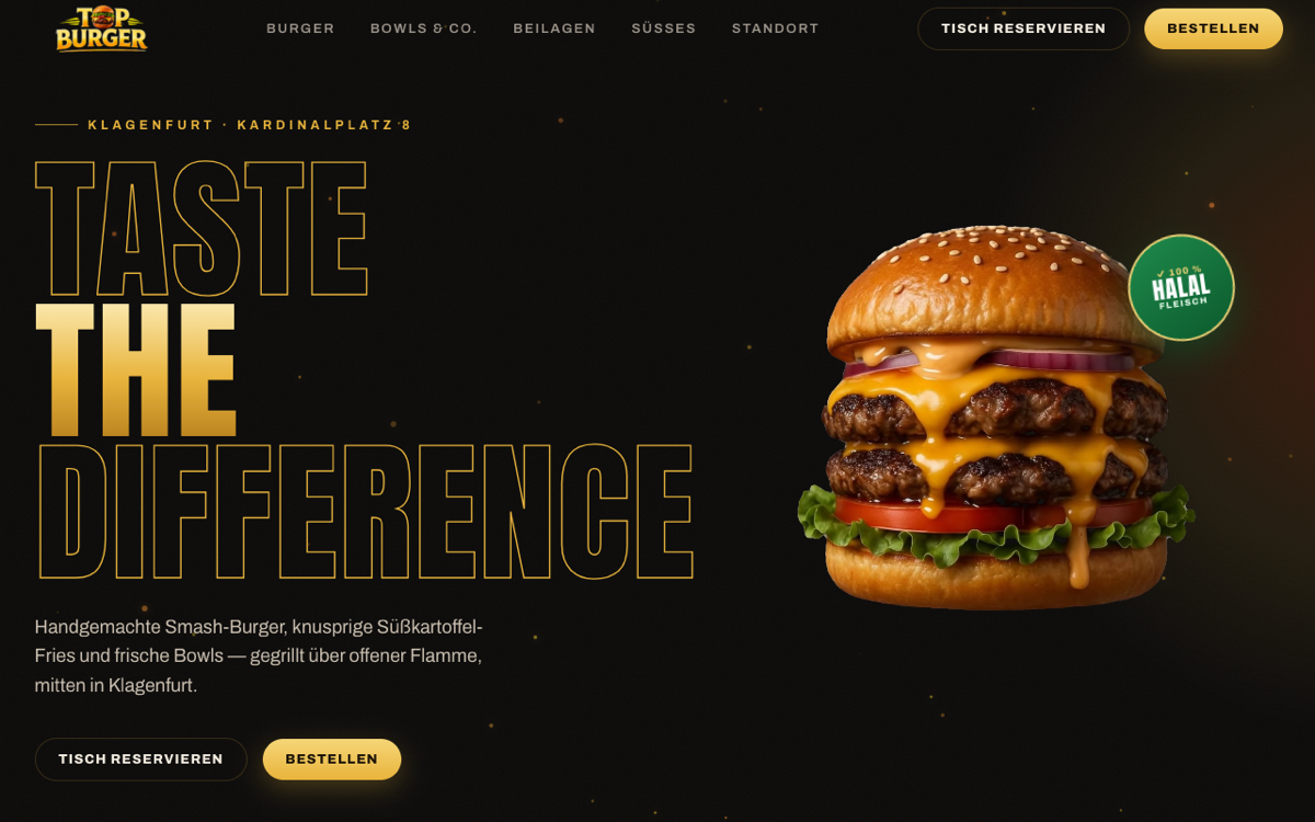 Top Burger Klagenfurt, Website